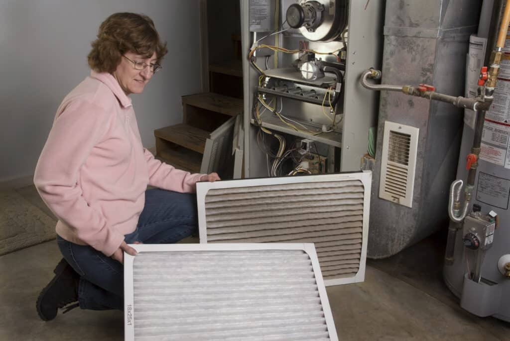Homeowner investigates furnace filter