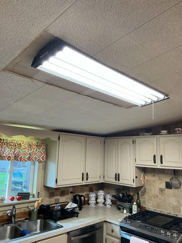 Responded to service call for kitchen light fixture installation assistance. Customer had removed existing fixture but was uncertain about proper wiring configuration for switch control. Assessed existing electrical connections at ceiling junction box, identified hot, neutral, and ground wires, and provided guidance on correct wiring method to ensure fixture operates properly with existing wall switch. Verified switch control functionality and confirmed safe installation of new light fixture in kitchen.