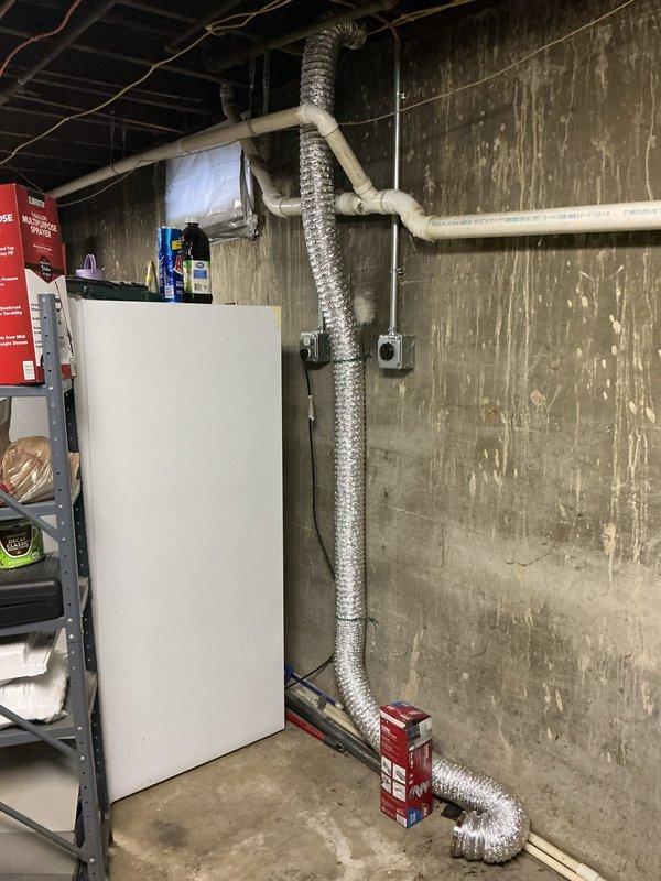 Decatur, IN - Installed dedicated electrical circuits in basement utility area to support washer and dryer installation. Ran new wiring and established proper electrical connections in preparation for appliance hookup once equipment is relocated to final position.